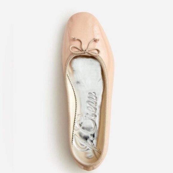 J.Crew Zoe Patent Leather Ballet Flats Size 9.5 Pink Bow - Picture 1 of 9